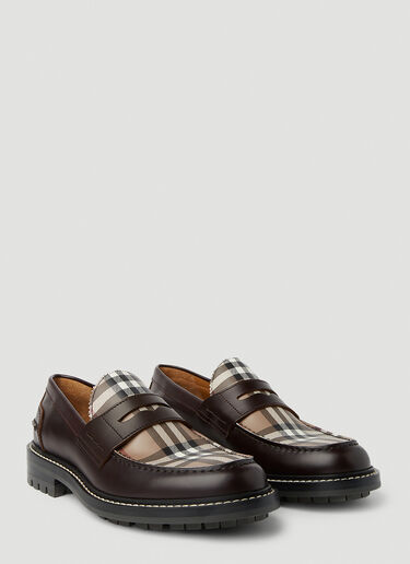 Burberry Check Panel Loafers Brown bur0151055