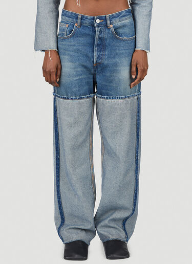 Exaggerated Turn Up Jeans MM6 Maison Margiela Exaggerated Turn Up Jeans Blue mmm0251018