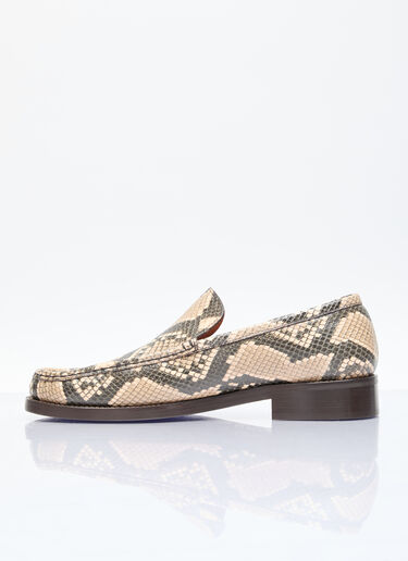 Acne Studios Snake-Embossed Loafers Beige acn0155039