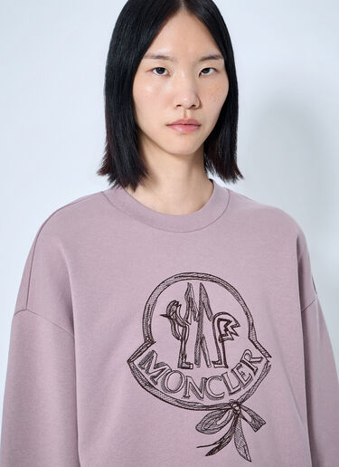 Moncler Logo Embroidered Sweatshirt Light Purple mon0265102