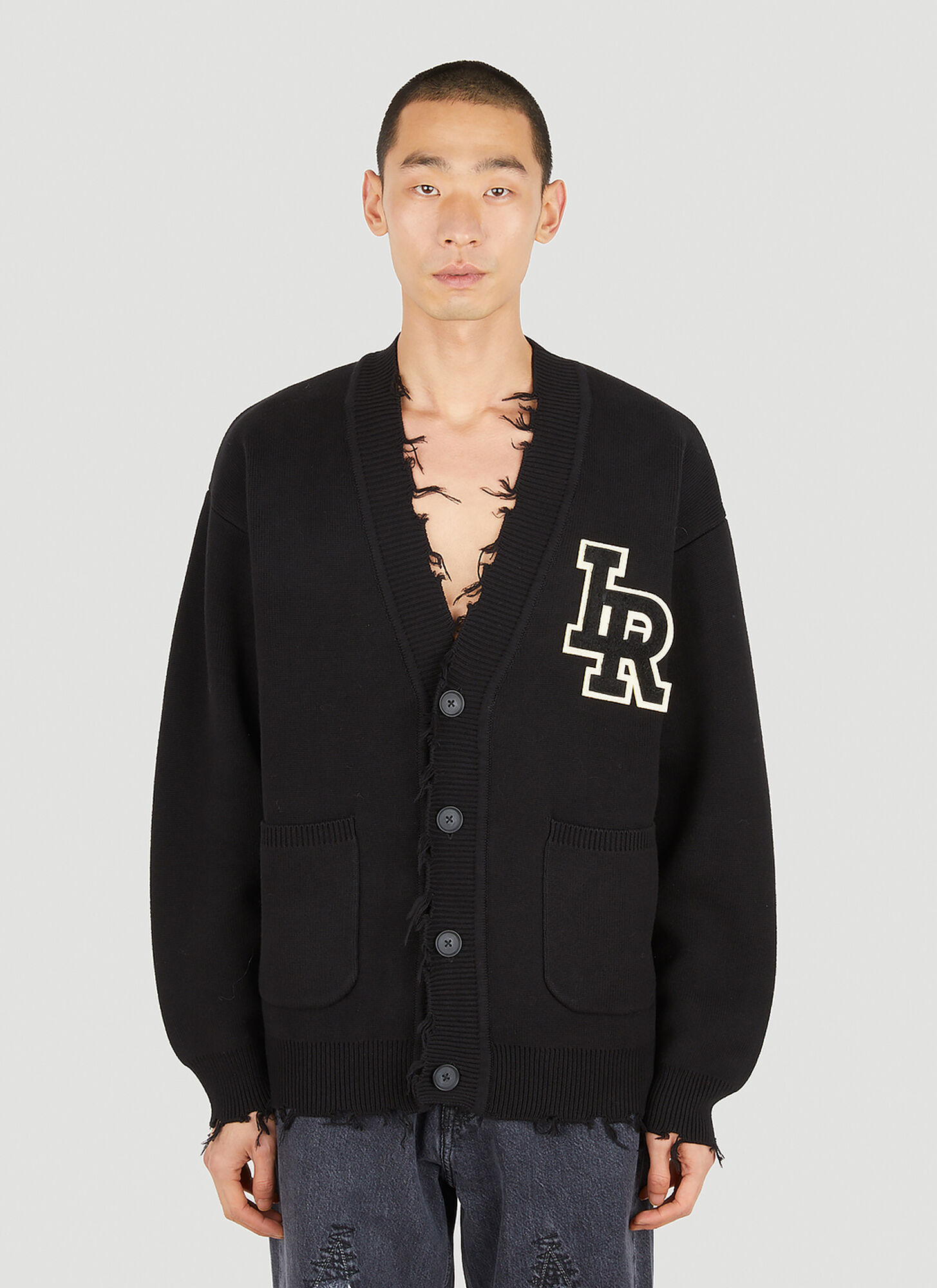 Liberaiders Lr Damaged Cardigan In Black