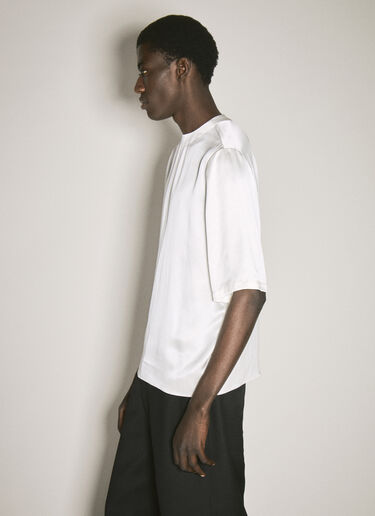 Saint Laurent Silk Satin T-Shirt White sla0156011