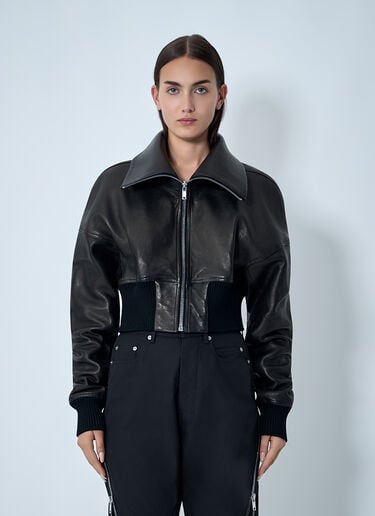 Leather Bomber Jacket Rick Owens Leather Bomber Jacket Black ric0262010