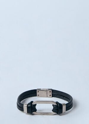 Saint Laurent Oval Ring Bracelet Black sla0159019