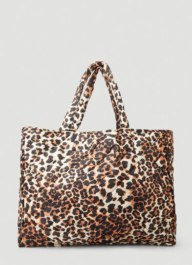 Arizona Love Cabas Leopard Print Quilted Tote Bag Brown arz0249004