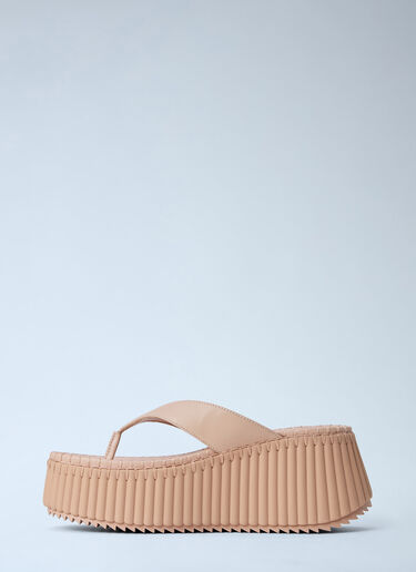 Chloé Nama Wedge Sandals Beige chl0264033