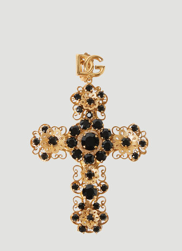 Dolce & Gabbana Kim Embellished Cross Earrings Gold dol0252026