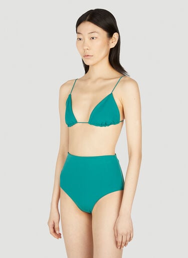 Ziah Fine Strap Triangle Bikini Top Green zia0252007