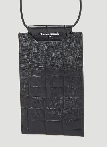 Croc Embossed Leather Phone Pouch Maison Margiela Croc Embossed Leather Phone Pouch Black mla0153036