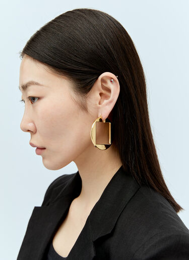 Jacquemus Les Creoles Round Carré Earrings Gold jas0256006