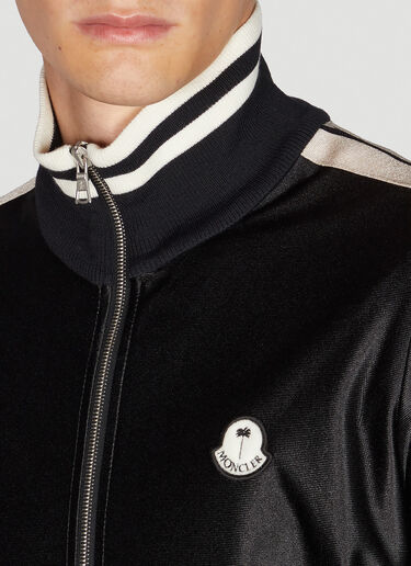 Shiny Zip Track Jacket 8 Moncler Palm Angels Shiny Zip Track Jacket Black mpa0351014