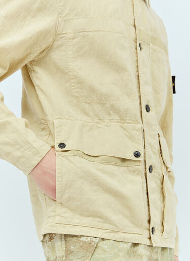 Stone Island 亚麻混纺衬衫夹克 米色 sto0156030