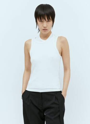 St. Agni Cotton Layered Tank Top White sta0255006