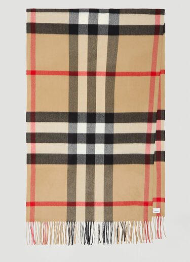 Burberry Half Mega Check Scarf Beige bur0346024