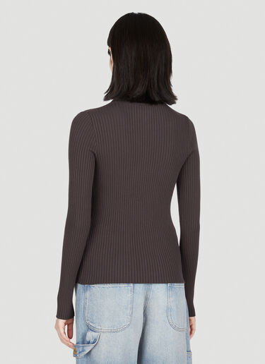 Logo Embroidery High Neck Sweater Courrèges Logo Embroidery High Neck Sweater Brown cou0253044