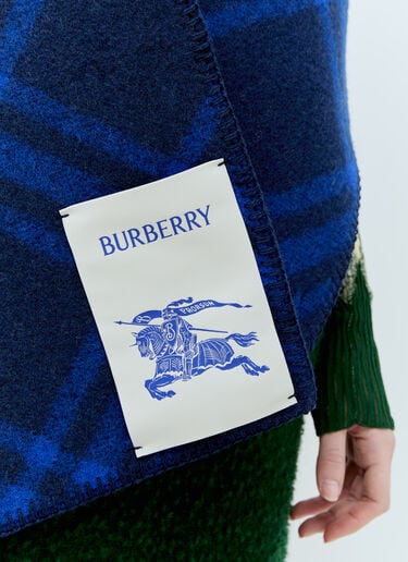 Burberry チェックウールスカーフ ネイビー bur0355002