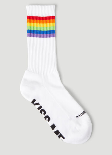 Balenciaga Fetish Rainbow Socks White bal0145144