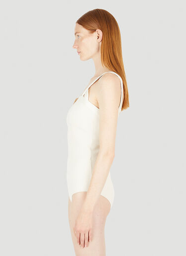 Jil Sander Cut Out Strap Bodysuit White jil0248008