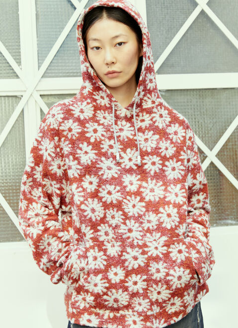 Reward If Found November Flower Knit Hooded Sweatshirt Blue rif0254004