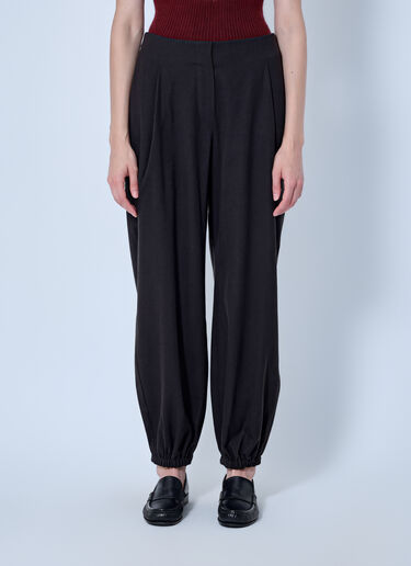 LN-CC® - Max Mara: Pleated Elasticated Ankle Trousers - Dark Brown Max Mara Pleated Elasticated Ankle Trousers Dark Brown max0266034