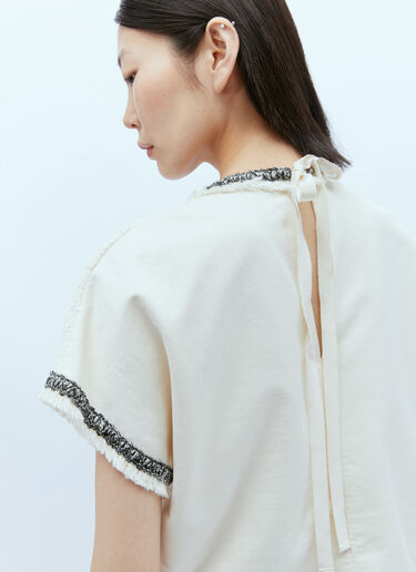 Moncler 短袖粗花呢 T 恤 乳白色 mon0255032