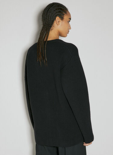 Balenciaga Logo Patch Wool Knit Cardigan Black bal0254011
