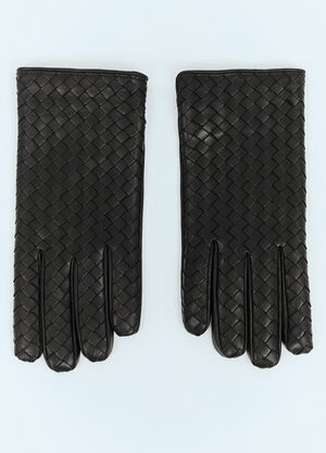 Bottega Veneta Intrecciato Leather Gloves Burgundy bov0159032