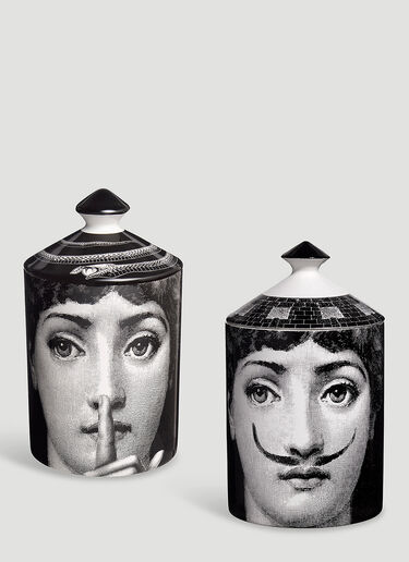 Fornasetti La Femme Aux Moustaches Small Scented Candle Black wps0670284