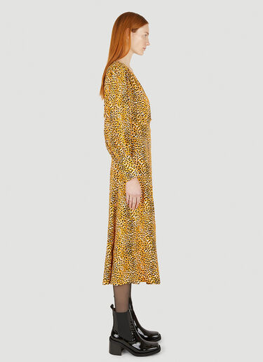 GANNI Print Crepe Dress Yellow gan0247020