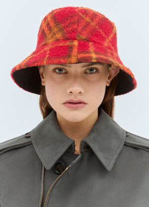 Burberry Reversible Check Fleece Bucket Hat Black bur0258014