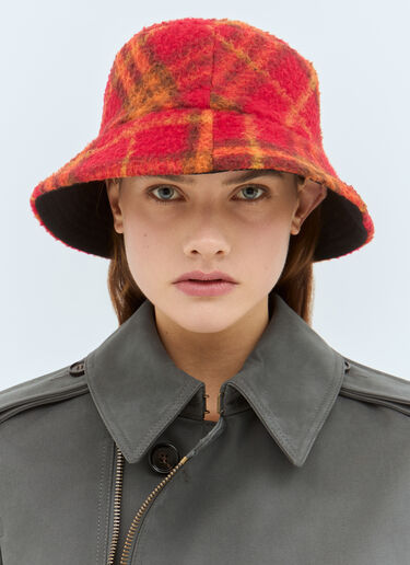 Burberry Reversible Check Fleece Bucket Hat Black bur0258014