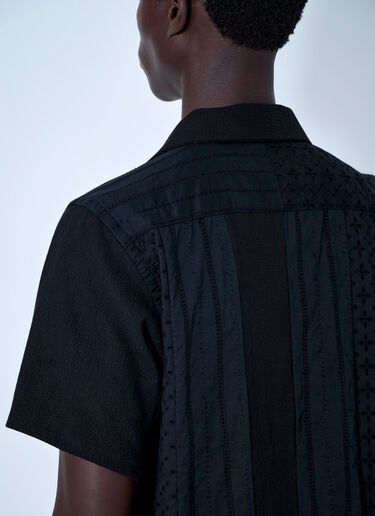 LN-CC® - NOMARHYTHM TEXTILE: Lace Patchwork Shirt - Black NOMARHYTHM TEXTILE Lace Patchwork Shirt Black nom0164004