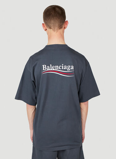 Balenciaga Logo Print Large Fit T-Shirt Grey bal0147011