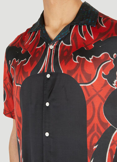 Phipps Dragon Print Bowling Shirt Red phi0148002