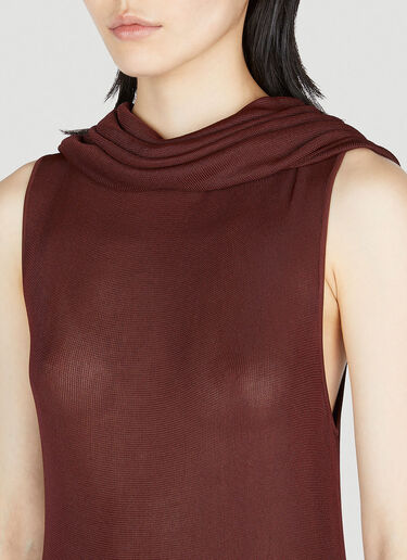 Saint Laurent Hooded Dress Burgundy sla0252027