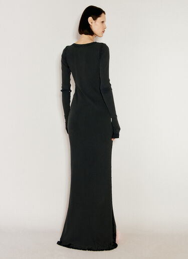 Balenciaga 贴身超长罗纹连衣裙  黑色 bal0256001