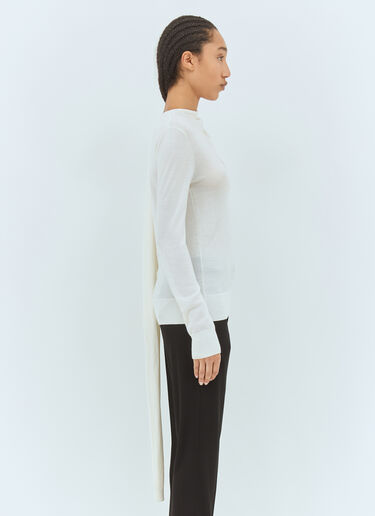 TOTEME Draped-Scarf Wool-Blend Top Cream tot0258011