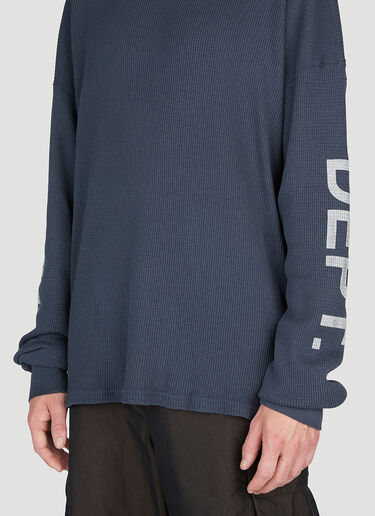 Gallery Dept. Logo Print Thermal Sweatshirt Blue gdp0153004
