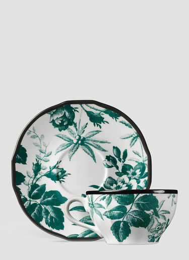 Gucci Herbarium Demitasse Cup and Saucer Set Green wps0638366