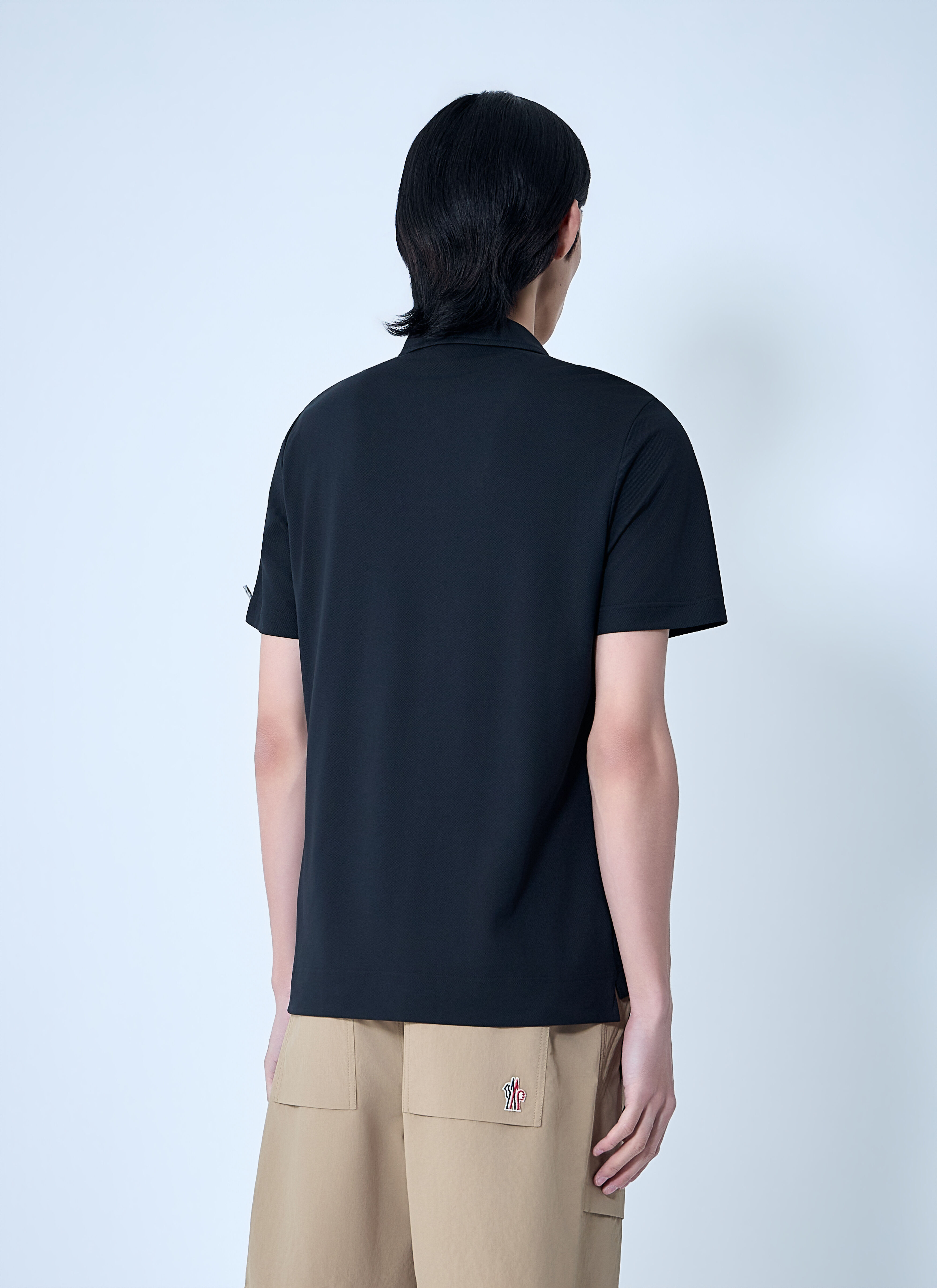 Moncler Grenoble Men's' Embroidered Logo Polo Shirt in Black | LN-CC®