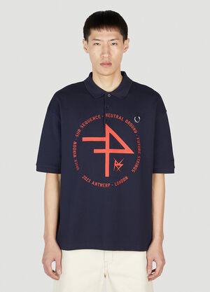 Raf Simons x Fred Perry Printed Polo Top Dark Blue rsf0152007