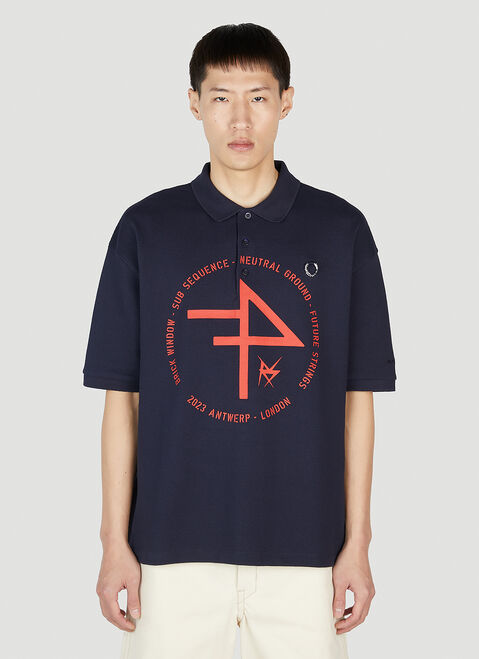 Raf Simons x Fred Perry プリントポロトップ ホワイト rsf0152005