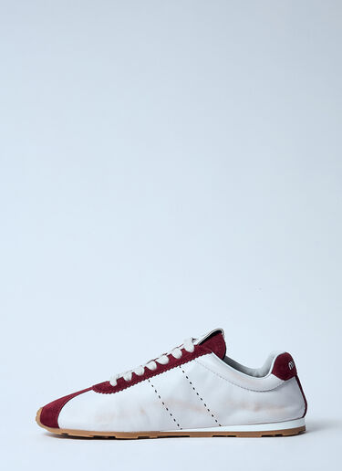 Miu Miu Plume Leather and Suede Sneakers White miu0259029