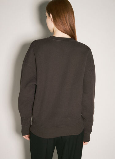 Saint Laurent Logo Patch Fleece Sweatshirt Brown sla0258063