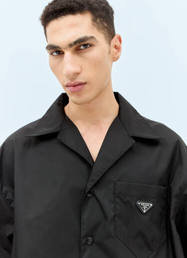 Prada Re-Nylon Short Sleeved Shirt Black pra0143011