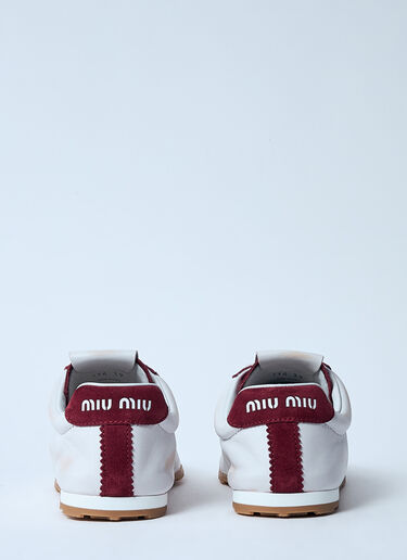 Miu Miu Plume Leather and Suede Sneakers White miu0259029