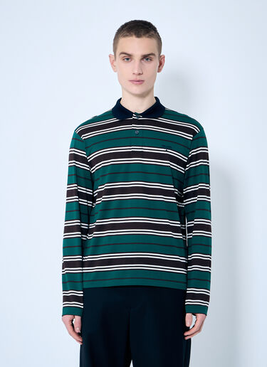 Prada Striped Polo Shirt Green pra0160002