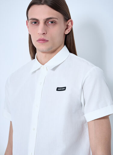 Miu Miu Logo Patch Short Sleeve Shirt White miu0160005