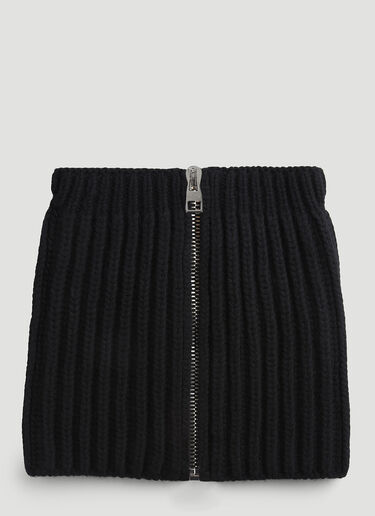 Alexander McQueen Zip-Through Knitted Collar Black amq0146023