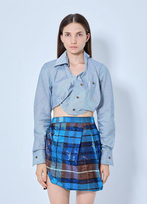 Vivienne Westwood Cropped Drunken Shirt Blue vvw0266005